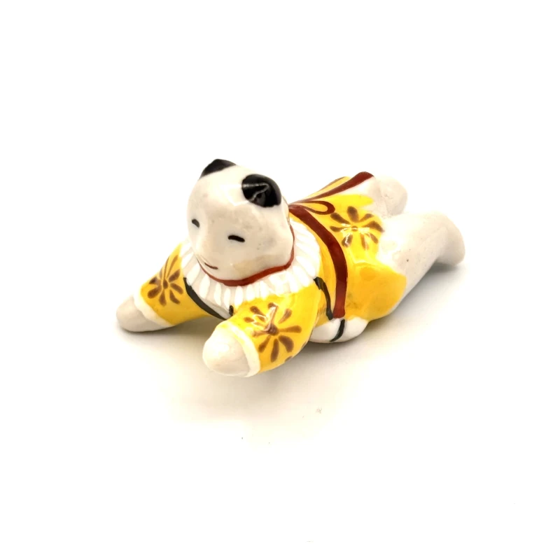 京焼　箸置　五色唐子　黄色
