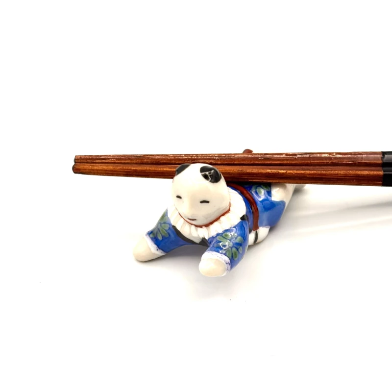 京焼　箸置　五色唐子　青 2枚目