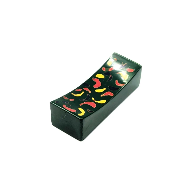 津軽塗　研ぎ出し箸置（緑）