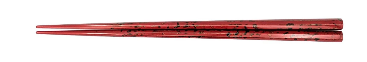 津軽塗箸　八角唐塗　赤(中)