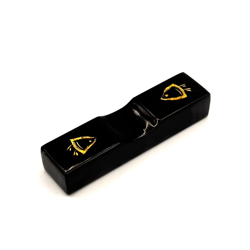 川連塗　沈金 千鳥箸置(黒)