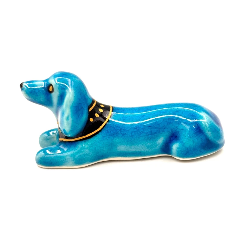 青釉　箸置　青犬