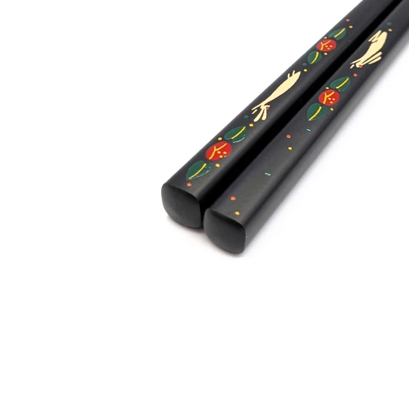 八雲塗箸　椿うさぎ(大) 2枚目