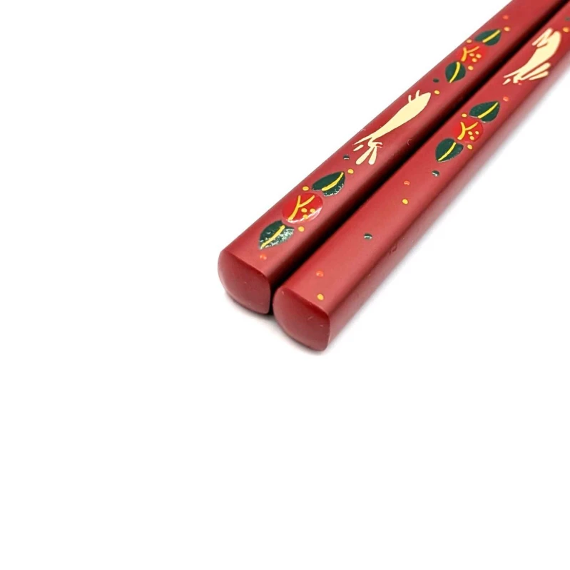 八雲塗箸　椿うさぎ(中) 2枚目