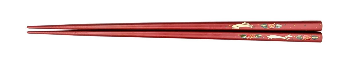 八雲塗箸　椿うさぎ(中)