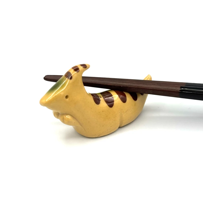 恐竜　箸置　パラサウロロクス　茶 2枚目