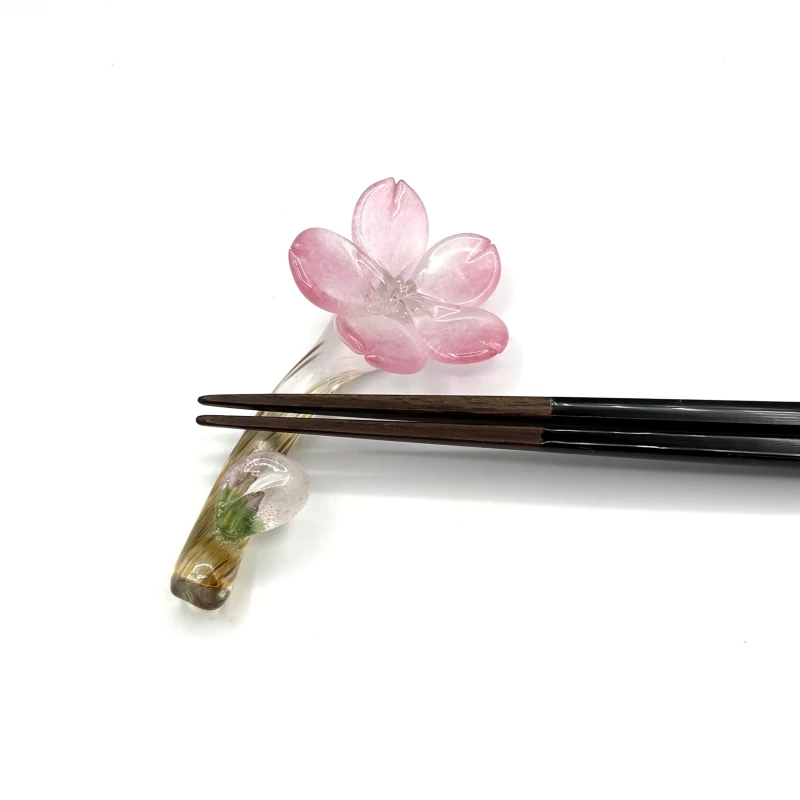 ガラス箸置　枝桜 2枚目