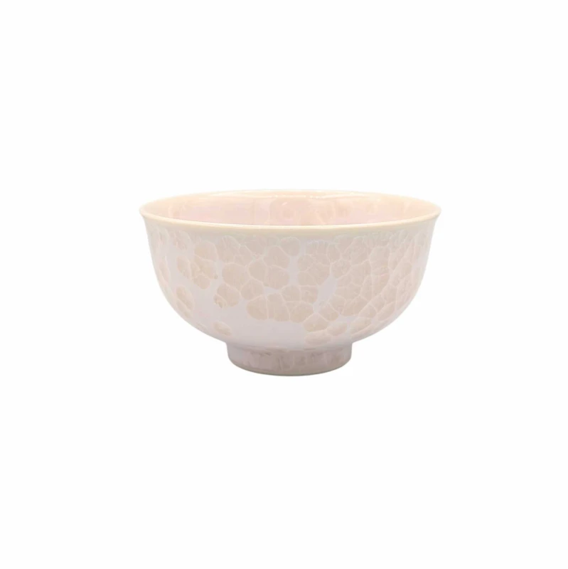 京焼　飯碗　花結晶　ピンク