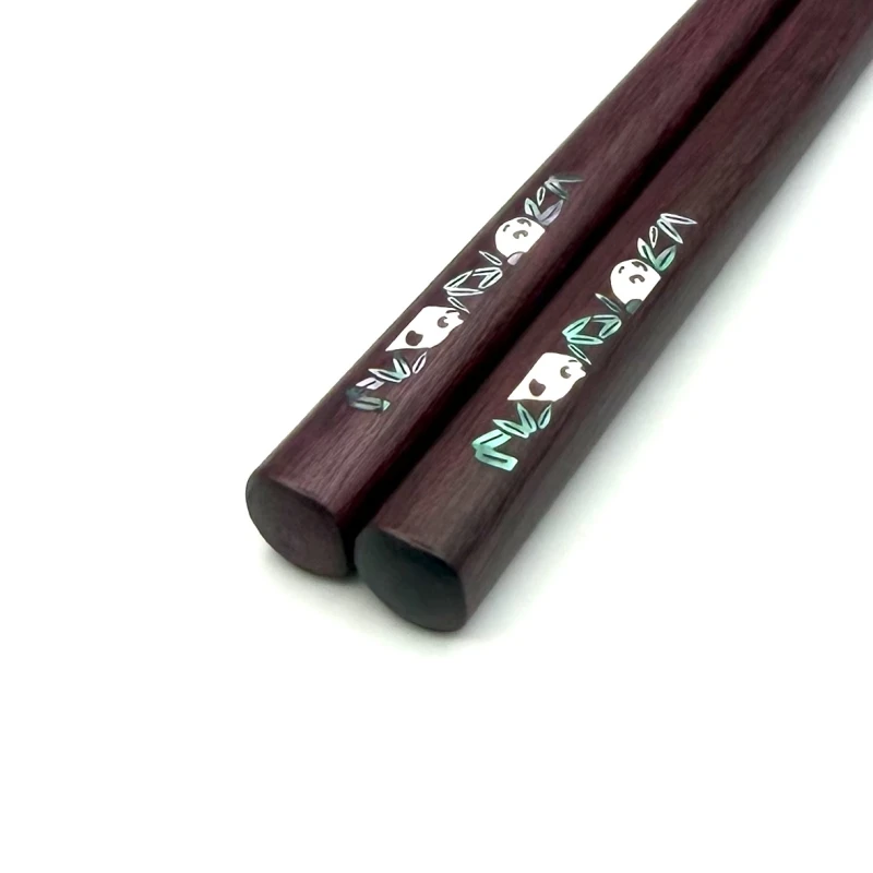 貝象嵌箸　ささパンダ　パープルハート(中) 2枚目