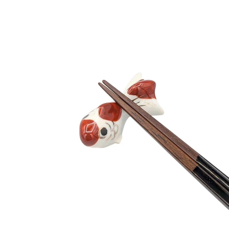京焼 箸置 金魚(赤) 5個セット 2枚目