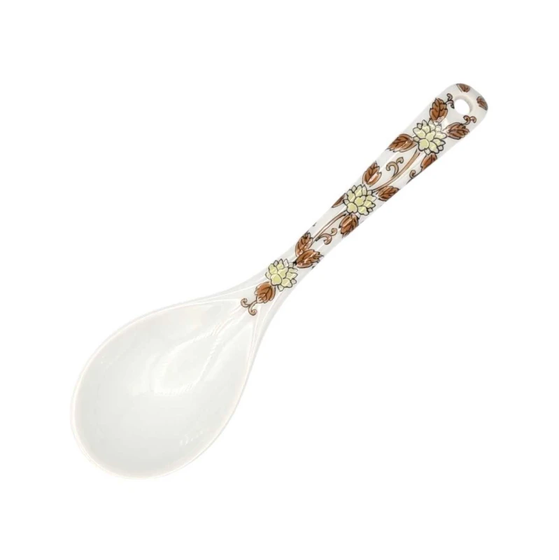 有田焼 レンゲ 唐草(茶)