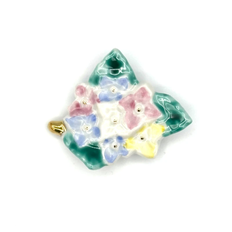 京焼　箸置　花あじさい