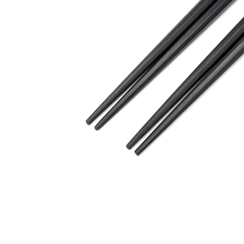 【送料無料】八角黒檀利休焼箔　つがる（金）/雲龍（銀）　夫婦箸セット【桐箱入】 1枚目