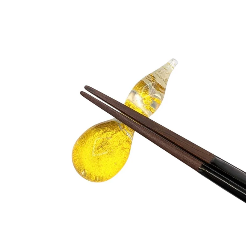 ガラス箸置 ひょうたん 金 3枚目