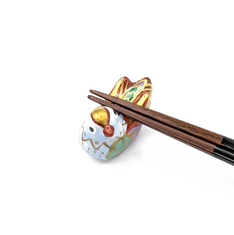 京焼 箸置 金彩おし鳥両羽 5個セット 3枚目