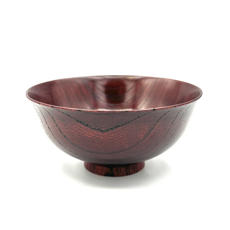 山中塗　欅4.0初の飯椀　茜