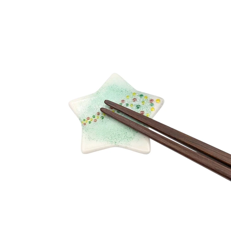 京焼　箸置　きらら　緑 2枚目