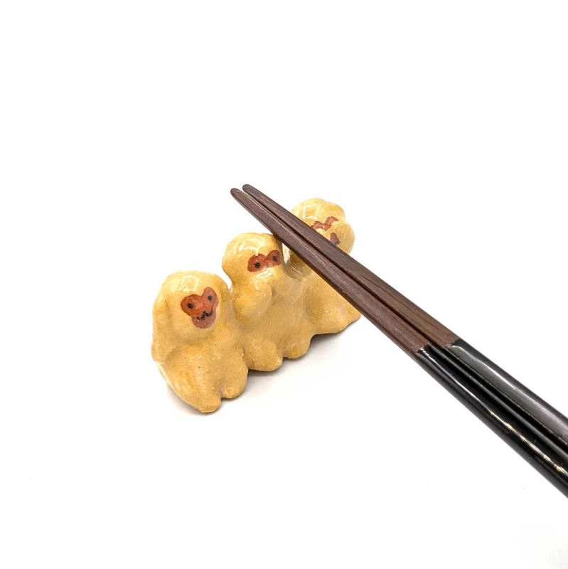 京焼　楽入窯　箸置　三猿 3枚目