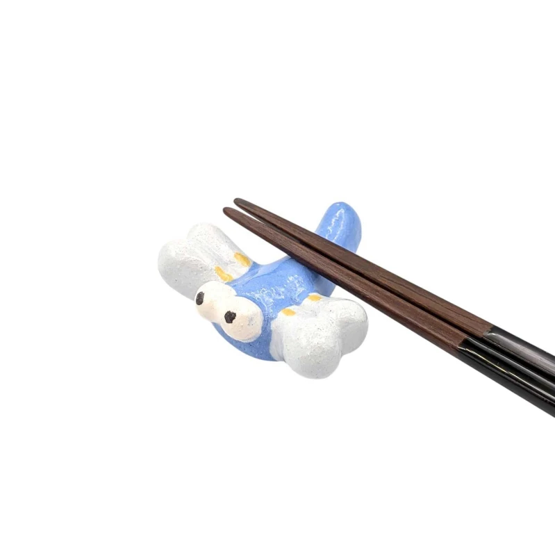 京焼 楽入窯 箸置 トンボ 青 3枚目