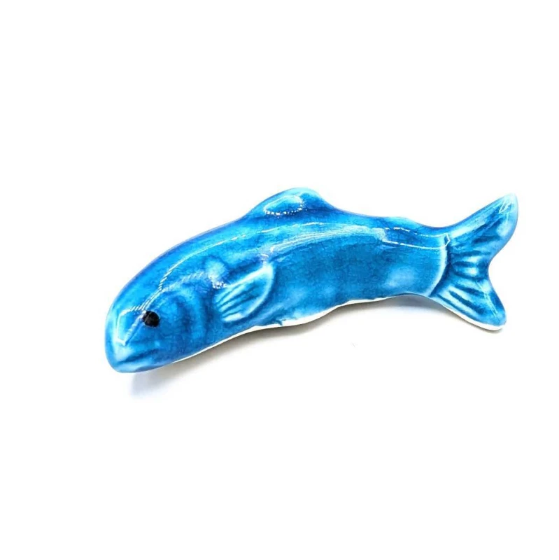青釉 箸置 鮎