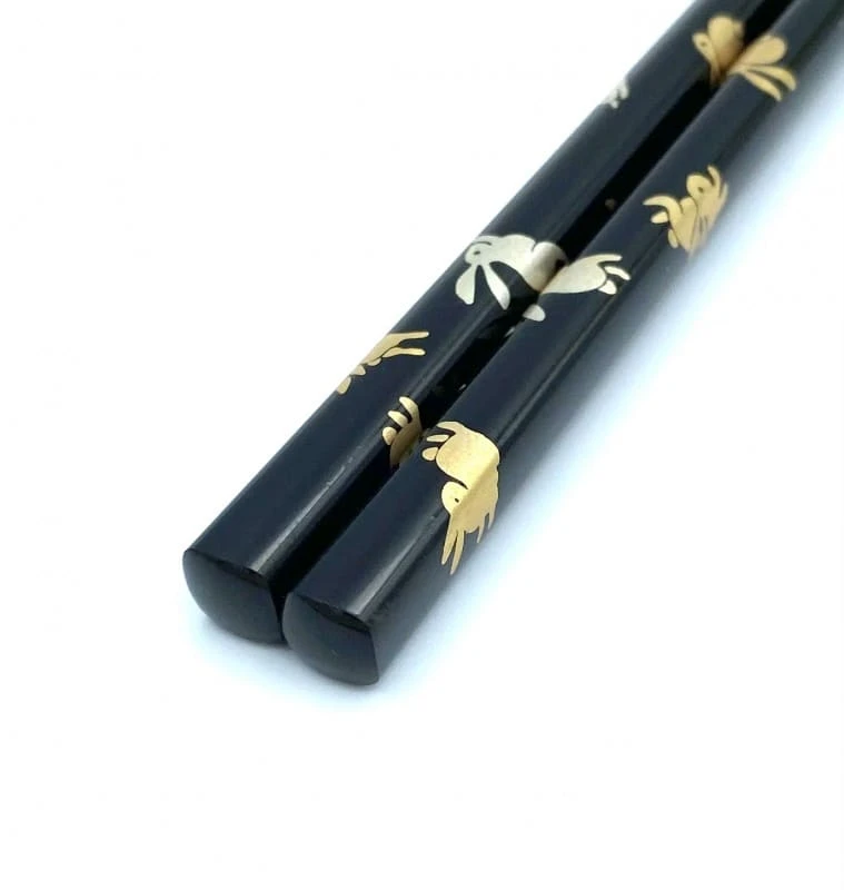 食洗機対応　越前漆器　うさぎ蒔絵（大） 2枚目