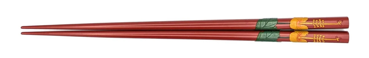 琉球漆器箸 ハイビスカス(朱)
