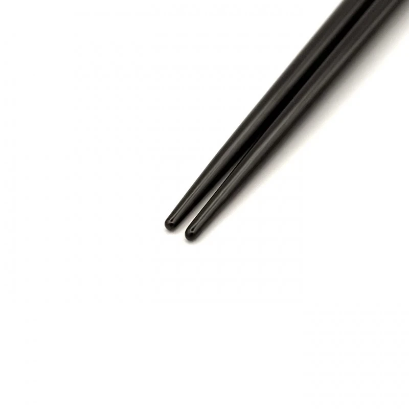 琉球漆器箸 ハイビスカス(黒) 1枚目