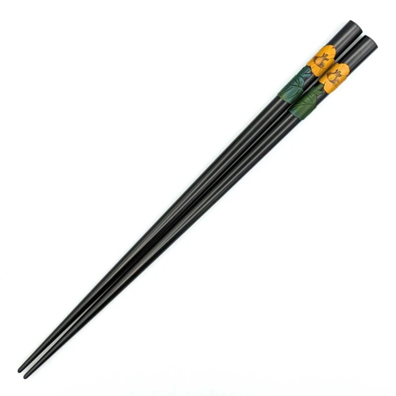 琉球漆器箸 ゆうな(黒) 3枚目