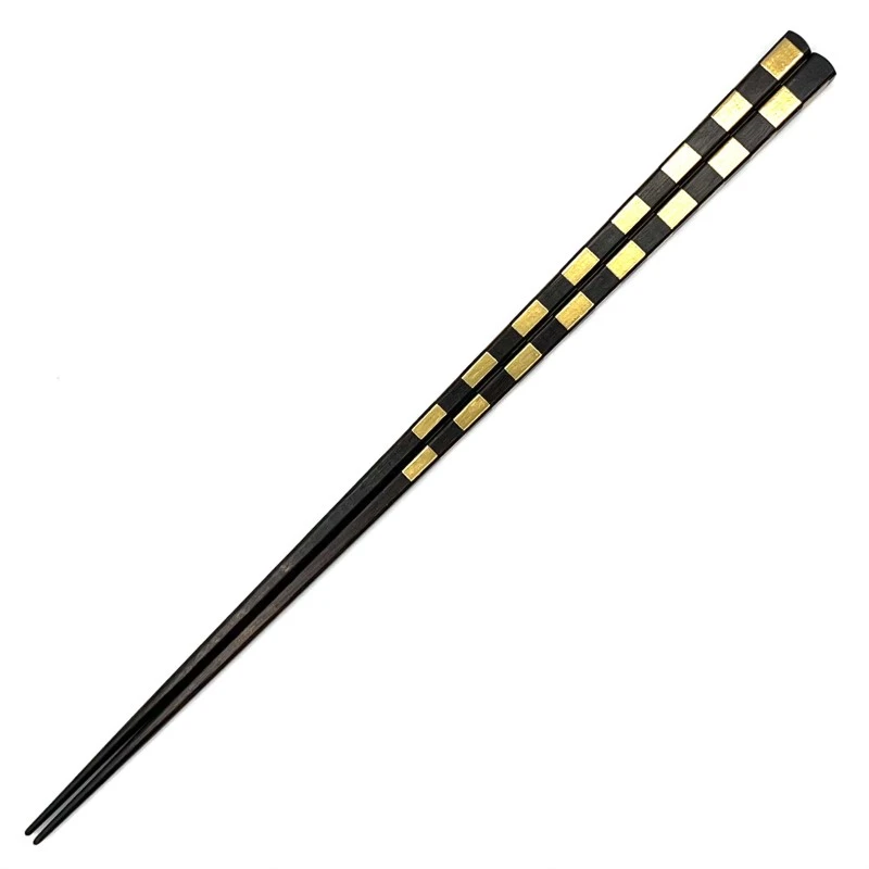 越前漆器　細箸　一文字市松　金（大） 3枚目