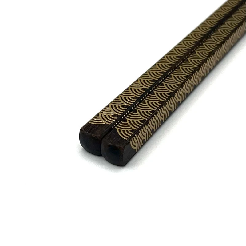 越前漆器　細箸　一文字青海波　金（大） 2枚目