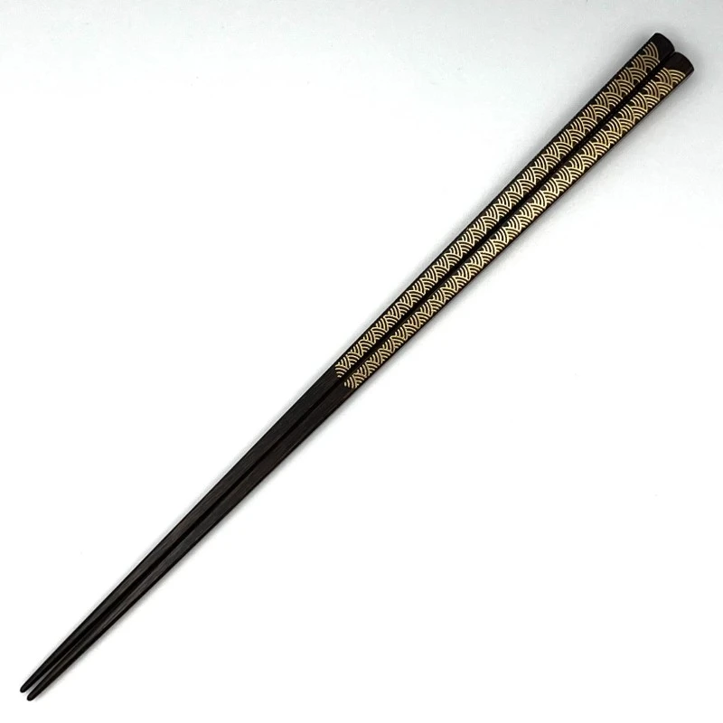 越前漆器　細箸　一文字青海波　金（大） 3枚目